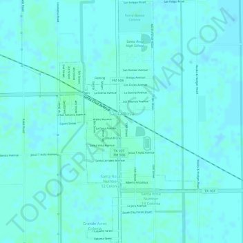 Santa Rosa topographic map, elevation, terrain