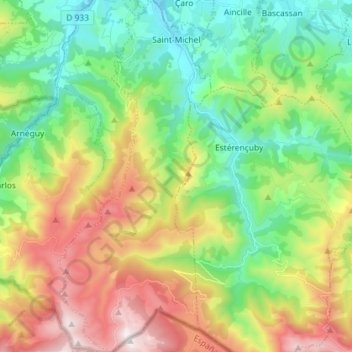 Saint-Michel topographic map, elevation, terrain