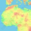 Sahara topographic map, elevation, terrain
