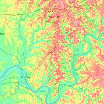 Perry County topographic map, elevation, terrain