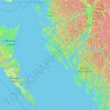 North Coast Regional District topographic map, elevation, terrain