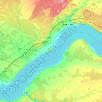 Deschambault-Grondines topographic map, elevation, terrain
