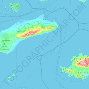 Δήμος Κω topographic map, elevation, terrain