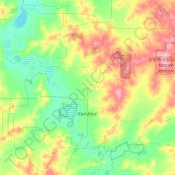Kondinin topographic map, elevation, terrain