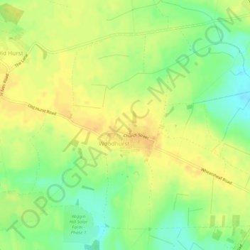 Woodhurst topographic map, elevation, terrain