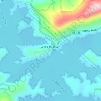 Lake Santeetlah topographic map, elevation, terrain
