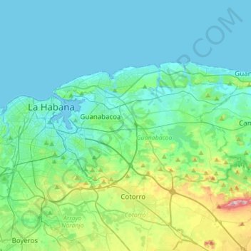 Habana del Este topographic map, elevation, terrain