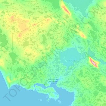 Cambridge Bay topographic map, elevation, terrain