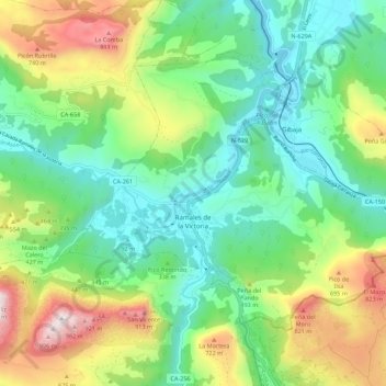 Ramales de la Victoria topographic map, elevation, terrain