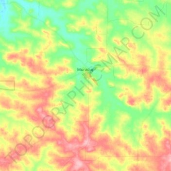 Comté de Kojonup topographic map, elevation, terrain