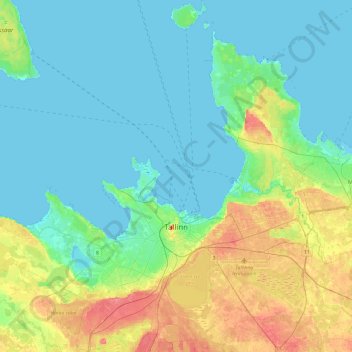 Tallinn topographic map, elevation, terrain