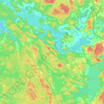 Ryerson Township topographic map, elevation, terrain