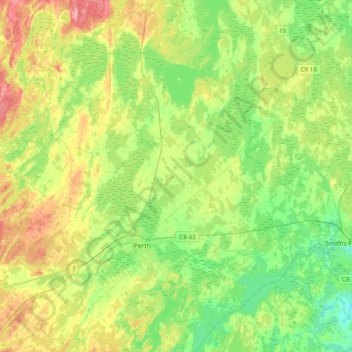 Drummond-North Elmsley topographic map, elevation, terrain
