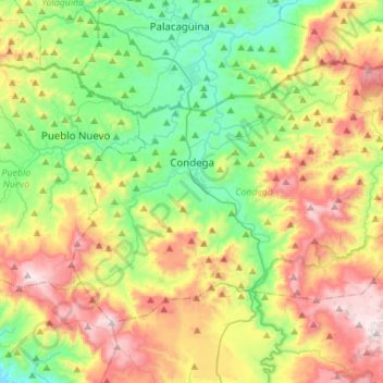 Condega (Municipio) topographic map, elevation, terrain