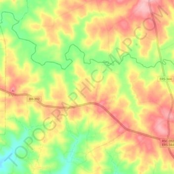 Cristo Rei topographic map, elevation, terrain