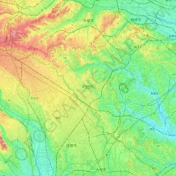 Machida topographic map, elevation, terrain