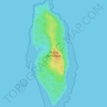 Île Nue de Mingan topographic map, elevation, terrain