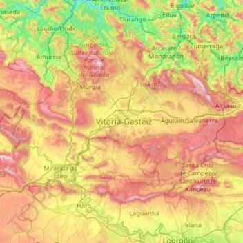 Álava topographic map, elevation, terrain