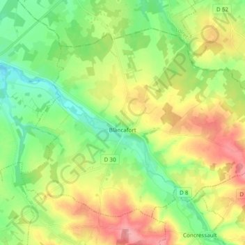 Blancafort topographic map, elevation, terrain