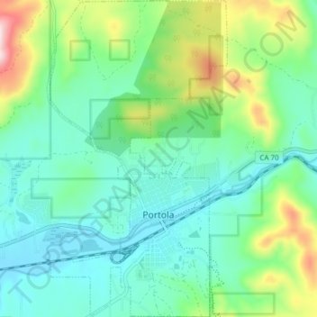 Portola topographic map, elevation, terrain