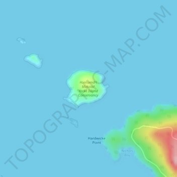 Yorke Island topographic map, elevation, terrain