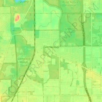Glenwood topographic map, elevation, terrain