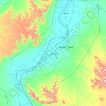 Luxor topographic map, elevation, terrain
