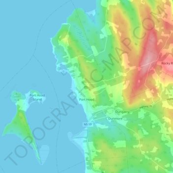 Port Hood topographic map, elevation, terrain