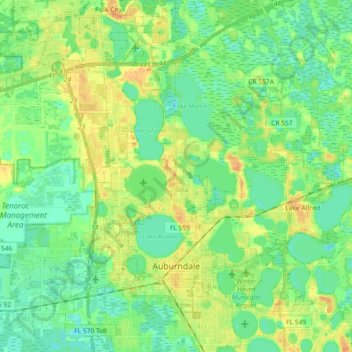 Auburndale topographic map, elevation, terrain