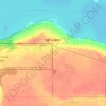 Regina Beach topographic map, elevation, terrain