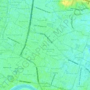Rappocini topographic map, elevation, terrain