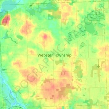 Webster Township topographic map, elevation, terrain