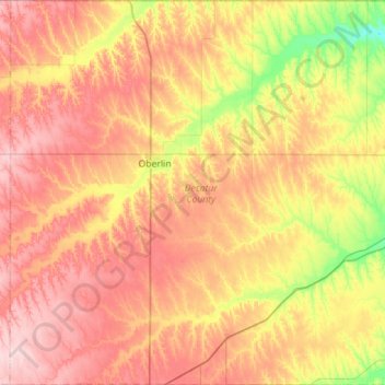 Decatur County topographic map, elevation, terrain