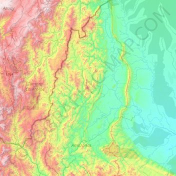 Condorcanqui topographic map, elevation, terrain