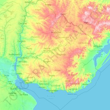 New England topographic map, elevation, terrain