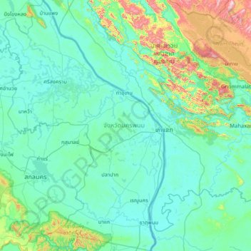 Nakhon Phanom Province topographic map, elevation, terrain
