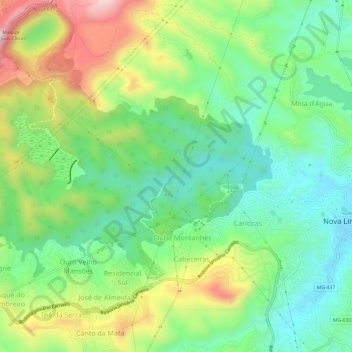 Mata do Jambreiro topographic map, elevation, terrain