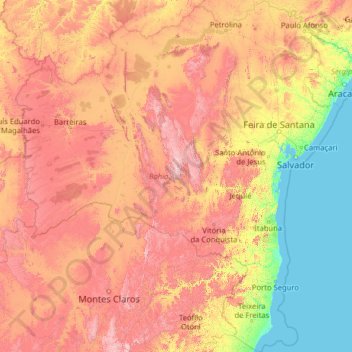 Bahía topographic map, elevation, terrain
