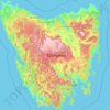 Tasmanië topographic map, elevation, terrain