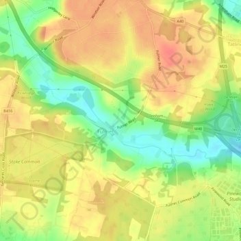Fulmer topographic map, elevation, terrain