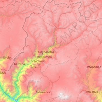 Réserve paysagère du sous-bassin de Cotahuasi topographic map, elevation, terrain