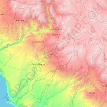 Mariscal Nieto topographic map, elevation, terrain