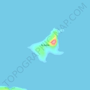 Île Suhm topographic map, elevation, terrain