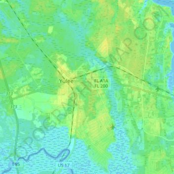 Yulee topographic map, elevation, terrain