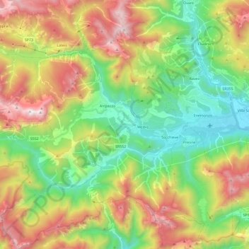 Socchieve topographic map, elevation, terrain