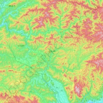 Nantan topographic map, elevation, terrain