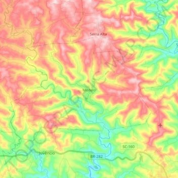 Modelo topographic map, elevation, terrain