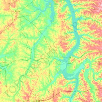 Benton County topographic map, elevation, terrain