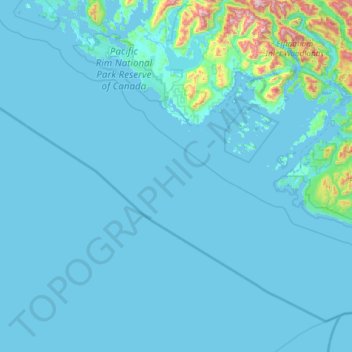 Pacific Rim National Park Reserve of Canada topographic map, elevation, terrain