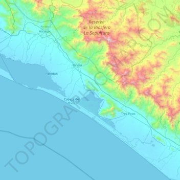 Tonalá topographic map, elevation, terrain